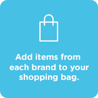 STEP 3. Add items from each brand to your shopping bag.